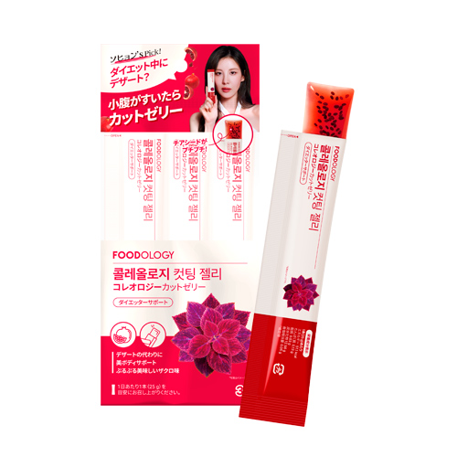 フードオロジー コレオロジーカットゼリー 3本入¥830/フードオロジー 小腹を満たしてくれるチアシード入り。腸の働きをサポートする食物繊維成分も配合されているから、快便に♪