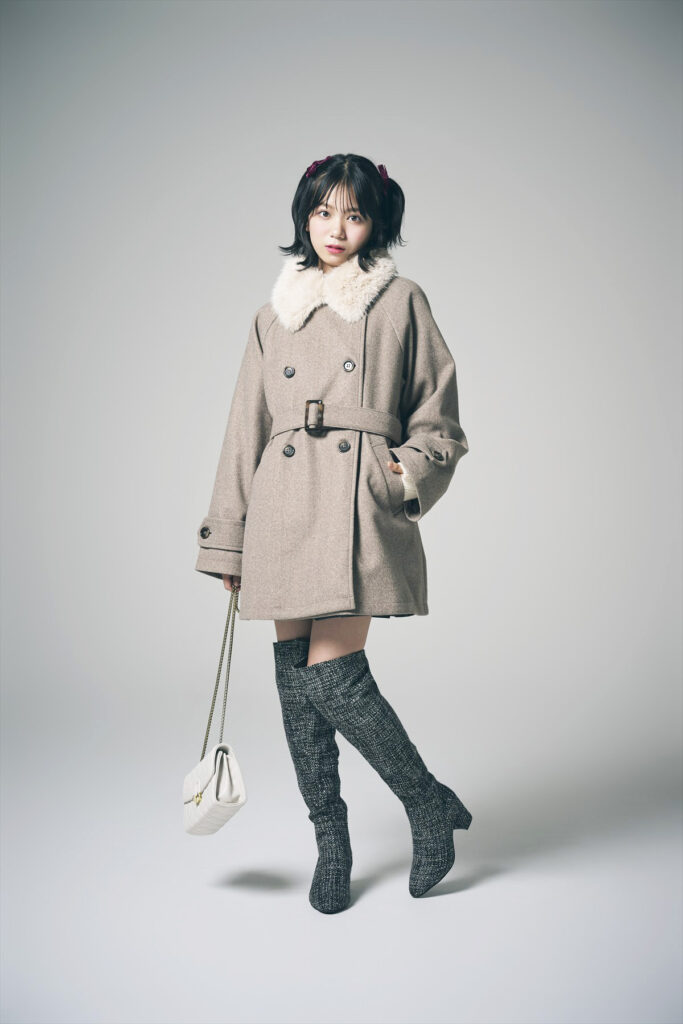 ファー襟コート