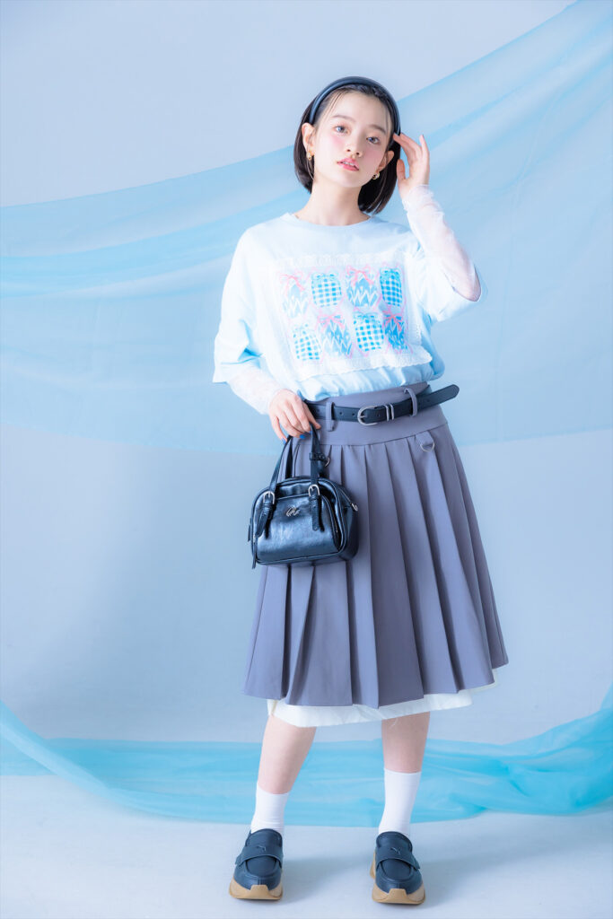 レイヤードコーデ 夏 高身長女子