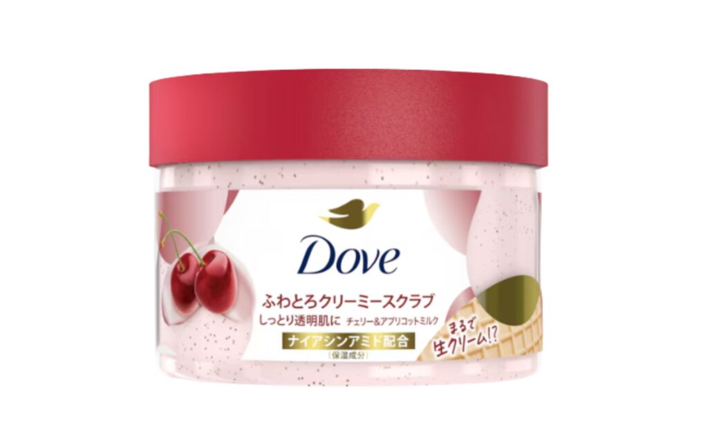 【Dove】 ふわとろクリーミースクラブ チェリー&アプリコットミルク